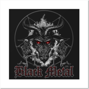 Black Metal Music Baphomet Pentagram Posters and Art